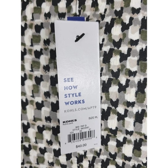 APT. 9 ~Woman Size16W-22W~ Black/White Sleeveless Flare Dress Unlined NWT - Picture 8 of 12